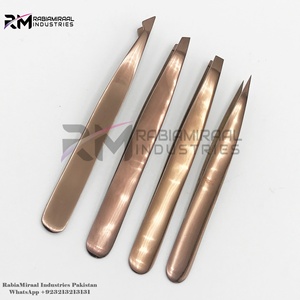 Meilleure qualité de pince à épiler à sourcils en acier inoxydable or rose emballage personnalisé vente à chaud nouveau style demandé ensemble de pinces à sourcils - Product Image 3