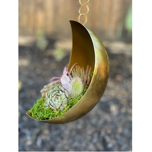 กระถางปลูกต้นไม้ขนาดเล็กสีทองแบบโบราณใช้ในบ้านและบนโต๊ะกระถางตกแต่งสวนกลางแจ้งดีไซน์ด้วยค้อน - Product Image 2