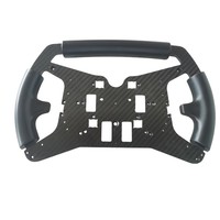 Poignées en caoutchouc PU personnalisées OEM + plaque de volant en fibre de carbone pour volant de jeu en fibre de carbone Roues de course Sim