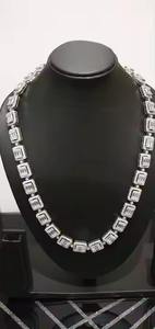 สร้อยคอประดับเพชรทรงสี่เหลี่ยมทำจากเทนนิสแนวฮิปฮอป4มม. สำหรับเครื่องประดับ1Row สร้อยคอเพชรโมอิสซาไนท์สุดหรูสำหรับผู้หญิงและผู้ชาย - Product Image 2