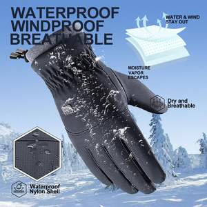 Gants de course haute performance pour hommes avec construction en polyester chaud et couche de protection avancée résistante à l'eau - Product Image 6