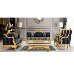 Aspecto elegante Grand Villa Sala de estar Europea Tallada a mano Madera de teca Moderno Royal Luxury Juego de sofá de 7 plazas Tamaño personalizable Color - Product Image 1