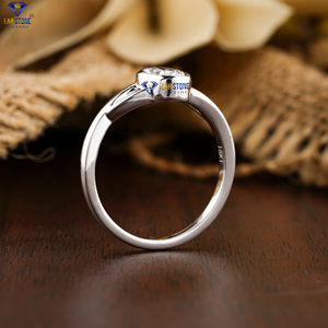 Anillo de diamantes ovalados TDW 0,73 en oro blanco certificado/no certificado CVD/HPHT Joyería de diamantes - Product Image 5