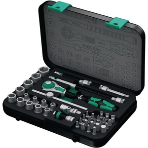 Jeu de clés à douilles de 42 pièces, embout 1/4 ", tailles de clés de 4 à 14 mm, 72 dents, 6 points, par WERA - Product Image 1