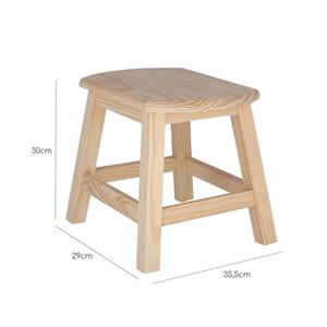WELL HOME Sgabello Ovale Grande in Legno Grezzo 36x29x30 cm per Uso in Soggiorno - Product Image 3