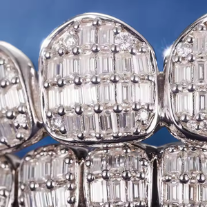 10K Plaqué Or Moissanite Baguette Coupe Diamant De Luxe Hip Hop Fine Forme Ovale Grillz pour Collectionneurs - Product Image 4