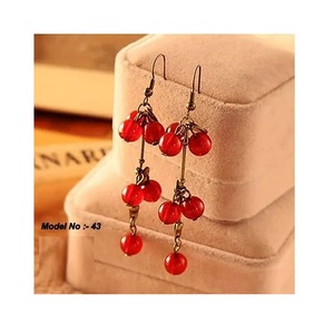 Excellent Quality Lovely Red Cherry <b>Stud</b> Earrings High Durability Custom Design for Promotional Gifts Available for Low Price - Product Image 3