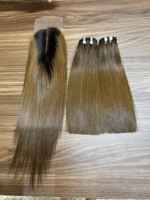 Extensions de cheveux vierges vietnamiens Remy couleur tendance pour femmes, ondulations naturelles douces et boucles italiennes, 100g, double trame machine, closure en dentelle