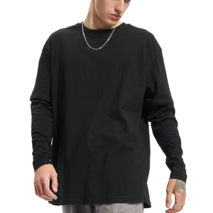 Men's Oversized double <b>Sleeve</b> <b>Shirts</b> 100% Cotton Street Wear <b>Long</b> <b>Sleeve</b> <b>Shirts</b> Hip Hop <b>Black</b> Acid Wash Custom Sun Faded <b>Shirts</b> - Product Image 4