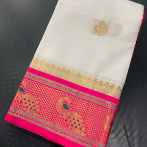 Sari en soie Paithani ethnique indien de style royal, dernier modèle, traditionnel, exclusif, classique, pour les fêtes, les mariages, pour femmes - Product Image 1