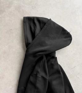 Men's Heavyweight 100% Cotton <b>Balaclava</b> Hoodie Sweatshirt Double Zip Closure Drop Shoulder Design for Embroidered Plain Dyed - Product Image 6