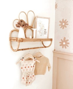 Hot New Customizable Bamboo Rattan Nursery <b>Shelf</b> Wicker Hanging Organizer for Kids Room Baby Rattle <b>Toy</b> Hot New Design - Product Image 3