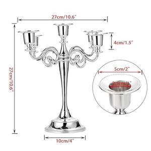 Portavelas de aluminio Premium patrón decorativo para exhibición de mesa de boda de Navidad agrega arreglos de eventos de ambiente romántico - Product Image 2