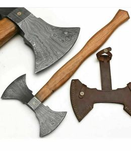 Steel Craft International-Hache en acier Damas à double tête avec manche en bois Hache Viking, Hache en acier Damas à double tête tranchante - Product Image 6