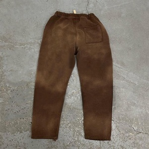 Pantalones cortos con cremallera de algodón con logotipo personalizado y Sudadera con capucha de gran tamaño Vintage Stone Wash Sunfade Acid Wash Heavyweight Plus Size para hombres - Product Image 5