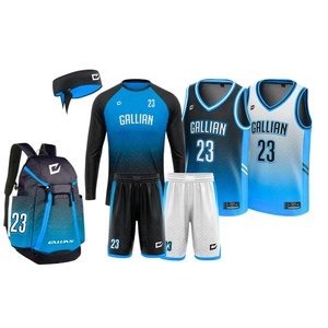Accueil/Away vente en gros paquet de vêtements de basket-ball personnalisés chemise de tir par sublimation complète manches à capuche uniforme de basket-ball - Product Image 1