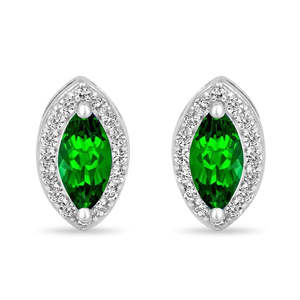Parure de bijoux Zarkan « L'Œil de la Reine » verte avec argent, ornée d'émeraudes taille poire, de zircons et de perles d'eau douce, idéale pour les fêtes et les cadeaux - Product Image 3
