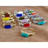 Anillos de Estilo Bohemio Chapados en Oro y Plata con Acentos de Piedras Vibrantes, Conjuntos de Joyería de Moda para Reventa