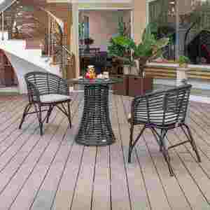 Juego de Mesa de Bambú para Exteriores para Espacios de Vida Cálidos y Acogedores - Product Image 1