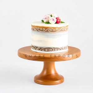 Soporte de exhibición de pastel de madera para cumpleaños, bodas, fiestas, soporte de Pedestal redondo, diseño de calidad hecho a mano Natural, el mejor soporte para pastel - Product Image 5