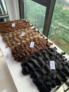 Extensiones de Cabello Vietnamitas al Por Mayor, 100 Gramos, Estilo Rizado Súper Doble, Color Negro, Longitud 55cm - Product Image 1