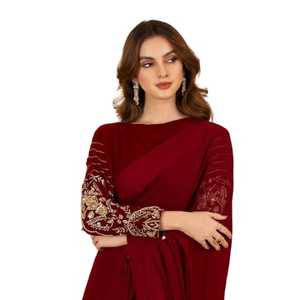 Sari de Seda Tradicional de Diseño Indio para Mujer, Última Moda en Vestidos de Fiesta y Boda para Adultos y Niñas a Bajo Precio - Product Image 1