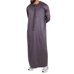 ชุดคลุมแบบอาหรับสำหรับผู้ชายไซส์ใหญ่ สไตล์ตะวันออกกลาง คอทรงกลม ผ้าโพลีเอสเตอร์ผสมไหม สำหรับผู้ใหญ่ ฤดูหนาว รุ่นใหม่ - Product Image 1