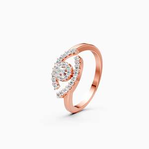 แหวนเพชร Eternal Eye Lab Grown Diamond น้ำหนัก 0.22 กะรัต ทรงกลม สำหรับสวมใส่ทุกวัน สามารถสวมซ้อนกันได้ ทำจากทอง 9K สีเหลือง ขาว และโรสโกลด์ - Product Image 1