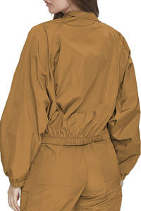 Chough elástico cremallera completa hecha a medida mujer verano nailon reflectante cortavientos cremallera chaqueta pantalones conjunto fácil de usar chándal - Product Image 2