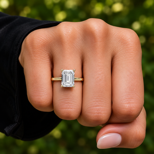 Bague Solitaire en Or Massif 14K 18K avec Diamant de Laboratoire Taille Émeraude 2.00 CT Certifié IGI DEF VVS, Bague de Mariage, Vente en Gros - Product Image 2