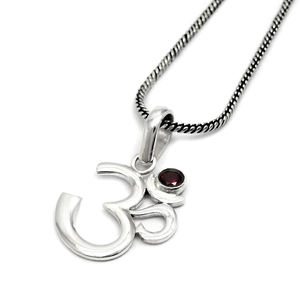 จี้ทางศาสนาของอินเดีย925พลอยโกเมนธรรมชาติเงินสเตอร์ลิงจี้สวยจังหินวันเกิดซัพพลายเออร์จำนวนมาก - Product Image 1