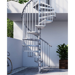 Kit d'<span class=keywords><strong>escalier</strong></span> et de garde-corps en colimaçon pour cour extérieure de maison Escaliers d'extérieur durables de haute qualité en plein air en métal et en acier - Product Image 1