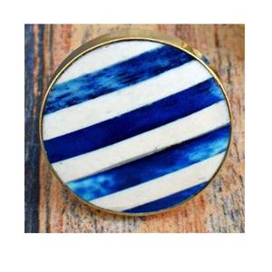 Bouton en os à rayures blanches et bleues pour armoires de cuisine armoire porte commode Almirah bouton tire poignée garde-robe bouton de meubles - Product Image 2
