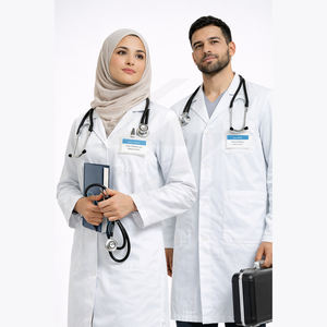 Bata de Laboratorio Médica Blanca Personalizada para Doctores, Enfermeras y Hospitales, Ropa de Trabajo Profesional de Polialgodón - Product Image 5