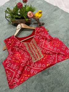 Ensemble Kurta en Georgette imprimé Bandhani de luxe Unity avec veste brodée, pour les fêtes et les occasions spéciales - Product Image 5