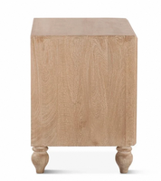 Table de chevet moderne Florence en bois de noyer clair pour chambre à coucher, mobilier de maison avec tabourets et ottomanes élégants