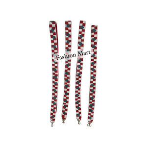 Diseño de tablero de ajedrez de moda hecho a mano Correa con cuentas Vintage Bolso de moda Etiqueta Estilo Accesorio Proveedor verificado - Product Image 1