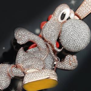 สร้อยคอจี้เพชรโมอิสเงินสเตอร์ลิงสำหรับเครื่องประดับแฟชั่น - Product Image 2