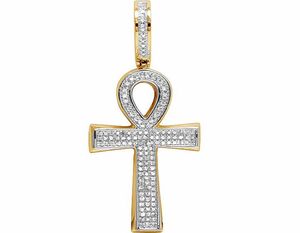 Moissanite Iced Out Fancy Diamond <b>Cross</b> <b>Pendant</b> In Sterling <b>Silver</b> Jewelry For Men And Women - Product Image 1