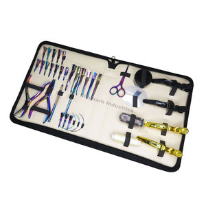 Customizable <b>Small</b> C Type Scissor Iron Extension Tools and Beads Jar with Leather Case Metal Material for Salon Use Buy Now! - Product Image 1