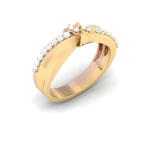 Bague de luxe en or massif 14K avec diamant naturel véritable certifié IGI bijoux élégants pour hommes et femmes - Product Image 3