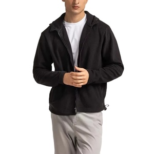 Los más nuevos hombres de invierno de lana Regular Fit cremallera Sudadera con capucha Unisex bolsillo liso teñido 100% algodón personalizado impreso bordado - Product Image 1