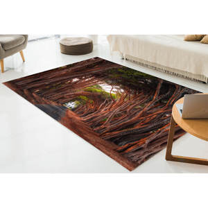 Alfombra de Túnel con Diseño de Ciprés, Alfombra Decorativa con Vista a un Camino de Árboles, Alfombra Suave de Tela No Tejida - Product Image 1