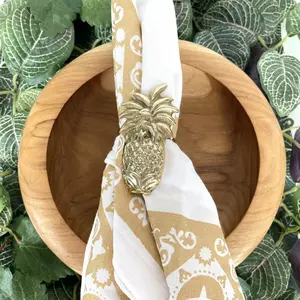 Servilleteros de oro de lujo de latón hechos a mano de la mejor calidad, nuevo servilletero de piña para bodas, restaurantes, precio al por mayor - Product Image 5