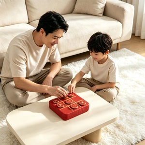 Juego de Mesa de Estrategia Tic-Tac-Toe XO de Cuero PU de Diseño Nuevo y Lujoso, Portátil para Viajes, con Piezas de Metal <span class=keywords><strong>en</strong></span> Forma de X y Corazón - Product Image 6