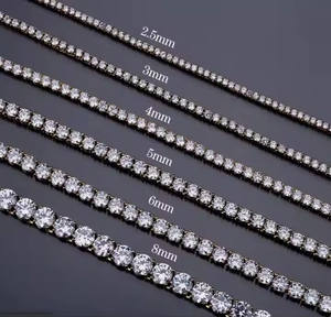 5mm VVS Moissanite diamante tenis collar personalizable 925 Cadena de plata esterlina listo para enviar joyería de Hip-Hop - Product Image 2