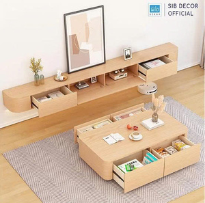 Estante de TV de pared, estante de TV industrial de madera cubierta de MDF, blanco, negro, gris - Product Image 4