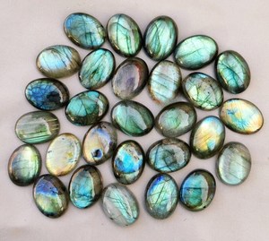 30 Pièces Multi Flashy Labradorite Cabochon! Pierres précieuses polies en vrac pour la fabrication de bijoux (8x10mm-15x35mm) - Product Image 1