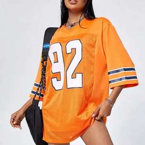 Camiseta de fútbol americano de talla grande OEM ODM para hombre, camiseta cuadrada transpirable de manga corta, moda urbana, sublimación personalizada, Verano - Product Image 1