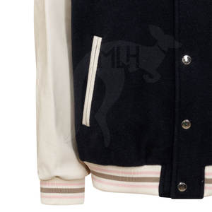 Cómodas chaquetas informales Lettermen con cuello levantado El mejor diseño para la colocación del logotipo frontal de venta en línea - Product Image 5